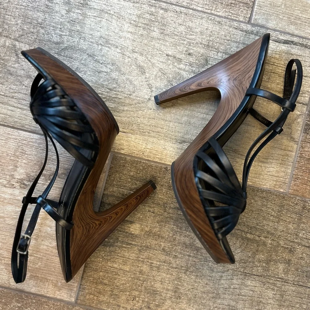 Jessica Simpson Platform Sandal Heels - size 8.5 - Black - Picture 5 of 8